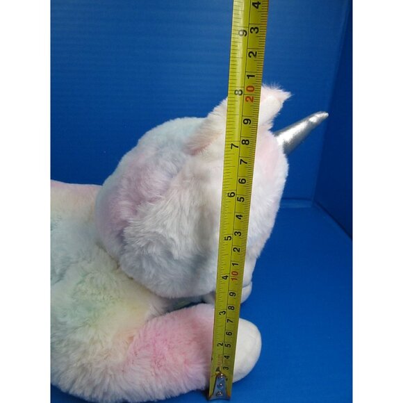 Hug A Babies Plush Pastel Rainbow Unicorn Stuffed Toy With Silver Horn  11" - Picture 11 of 11